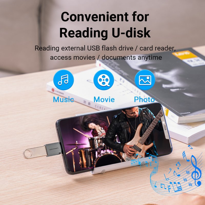 Adapter Vention CDQH0 USB-C Male to USB 3.0 (szary)