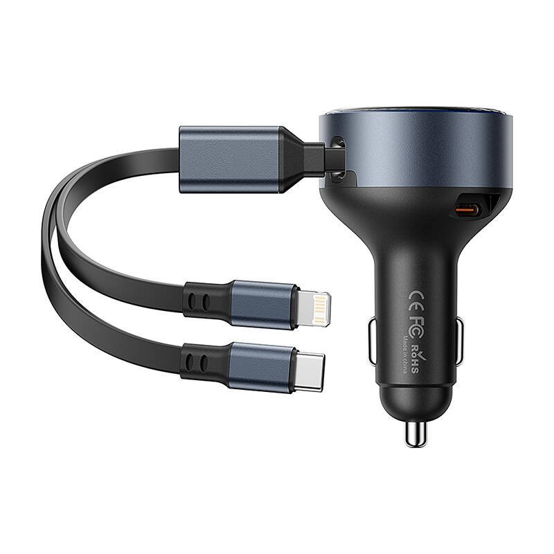 Vention FFOB0 USB-C car charger USB-C/Lightning 30W cable