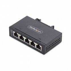 StarTech.com 5-Port Unmanaged Industrial Network Switch, 100/1000 Ethernet, DIN Rail/Wall-Mountable, Rugged IP30