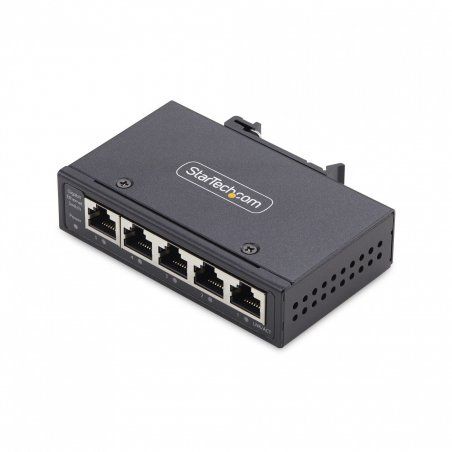 StarTech.com 5-Port Unmanaged Industrial Network Switch, 100/1000 Ethernet, DIN Rail/Wall-Mountable, Rugged IP30