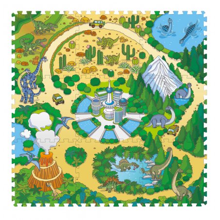 Magni - Floor puzzle with dino park - 9 foam tiles