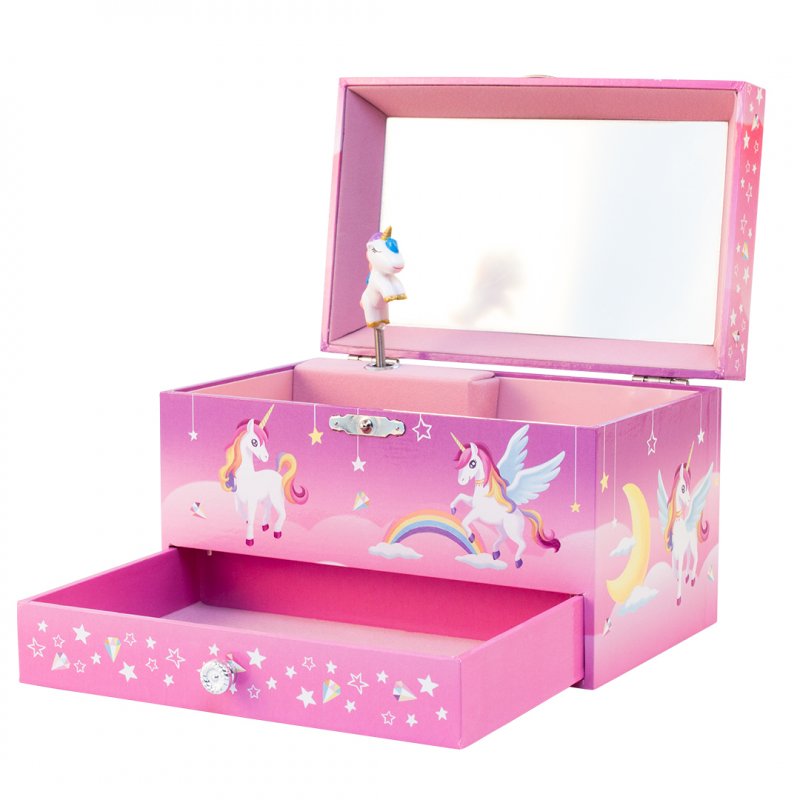 Magni - Jewellery box with music, Unicorn, large, pink - (3920)