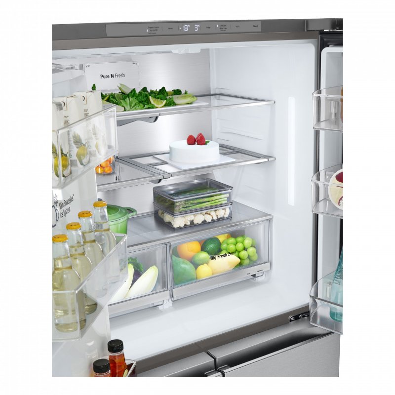 LG InstaView GMG960MBJE side-by-side refrigerator Freestanding 638 L E Silver
