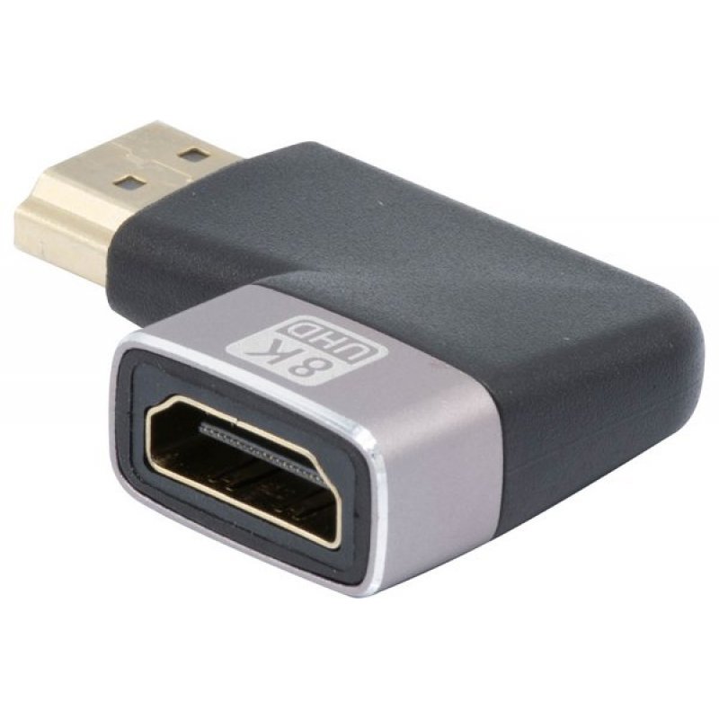 HDMI 2.1 male to female, 270 angle, metal, gold plated