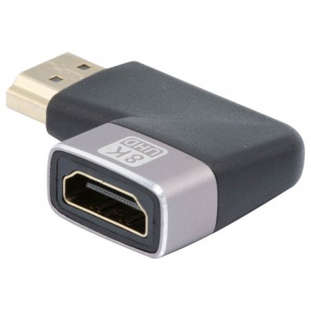 HDMI 2.1 male to female, 270 angle, metal, gold plated
