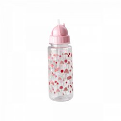Rice - Plastic Kids Drinking Bottle with Pink Happy Forest Print - Pink - 500 ml
