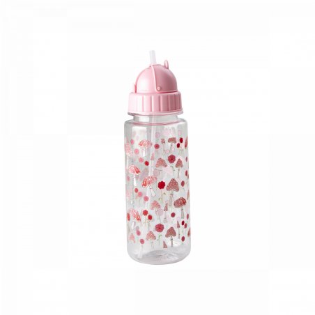 Rice - Plastic Kids Drinking Bottle with Pink Happy Forest Print - Pink - 500 ml