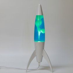 STOCKICX1 - iTotal - Rocket Lava Lamp - White Base, Blue Liquid and White Wax - Blue