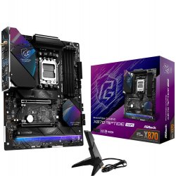 Asrock X870 RIPTIDE WIFI, AMD X870, AM5, ATX, 4 DDR5, HDMI, 2 USB4, Wi-Fi 7, 2.5G LAN, RGB, 3x M.2