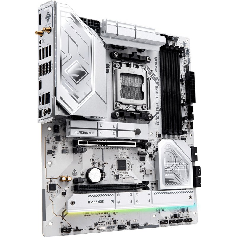Asrock X870 STEEL LEGEND WIFI, AMD X870, AM5, ATX, 4 DDR5, HDMI, 2 USB4, Wi-Fi 7, 2.5G LAN, RGB, 3x M.2