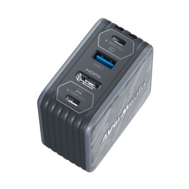 DOCK STATION 100W GAN HDMI 4K CAPTURE FHD, GC313PRO NOIR