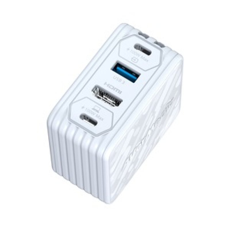 DOCK STATION 100W GAN HDMI 4K CAPTURE FHD, GC313PRO BLANC