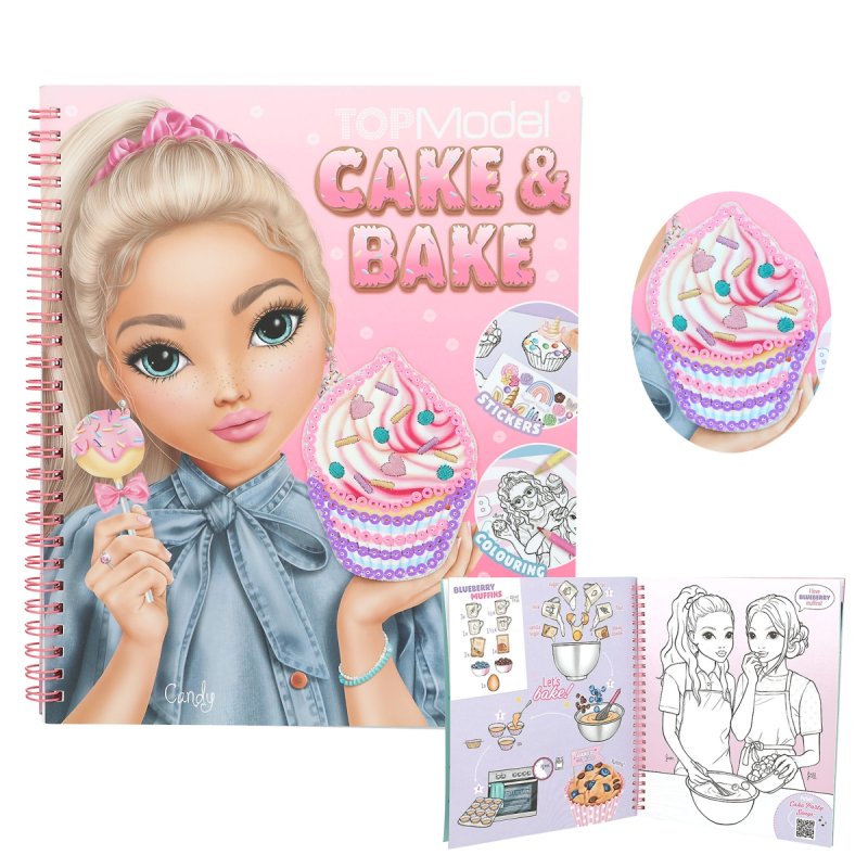 TOPModel - Cake & Bake Colouring Book With Sequins ( 0413386 )