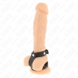 KINK - ADJUSTABLE DOUBLE LEATHER PENIS RING