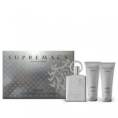 Afnan Supremacy Silver, Barbati, Eau De Parfum 100ml Gel de Dus 100ml Balsam after Shave 100