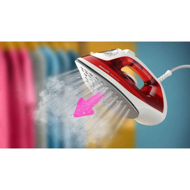 Philips Steam Iron DST 2010/40 Non-stick soleplate Red White