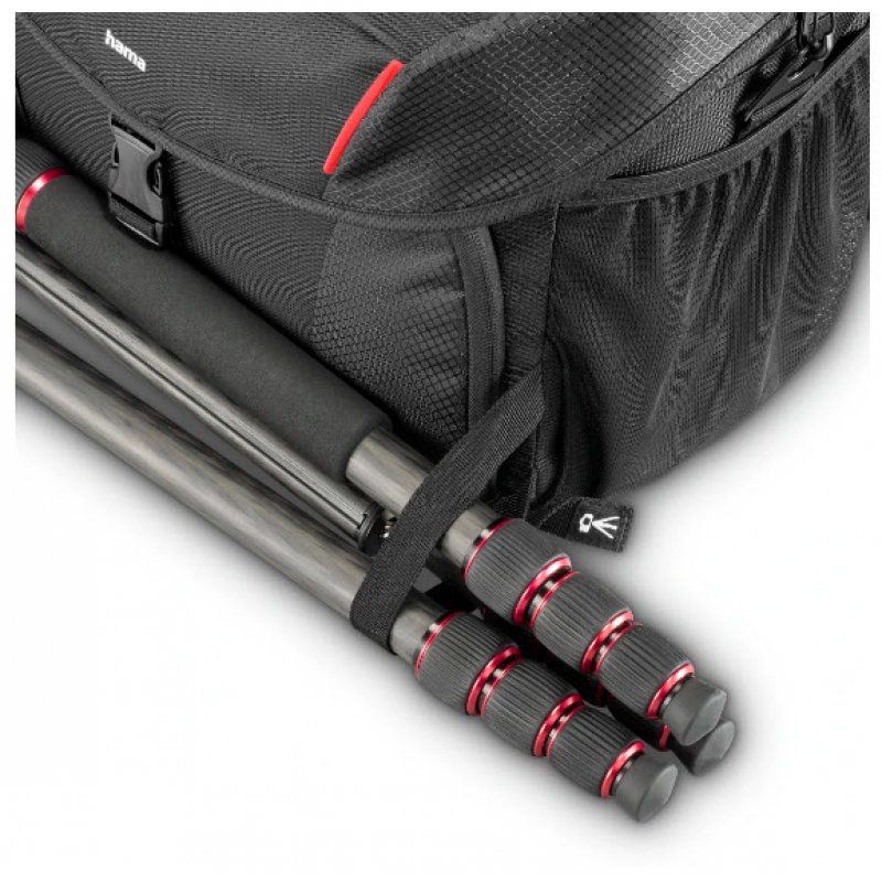 Hama Phoenix 170 Camera Bag, Multiple Pockets, Trolley Strap, Rain Protection Hood, Tripod Holders, Black, 36 x 22 x 23