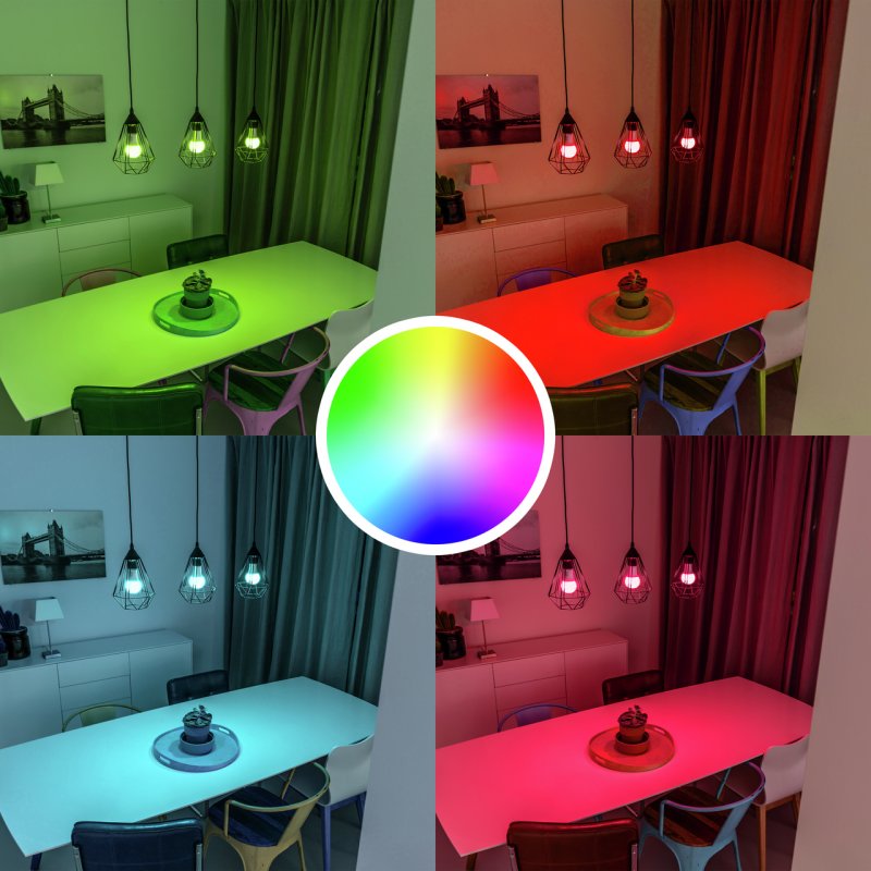 Trust E27 LED RGBCW WI-FI Smarte WiFi LED-Lampe, weiß und farbig, Fassung E27, von Ihrem Smartphone/Tablet zu steuern