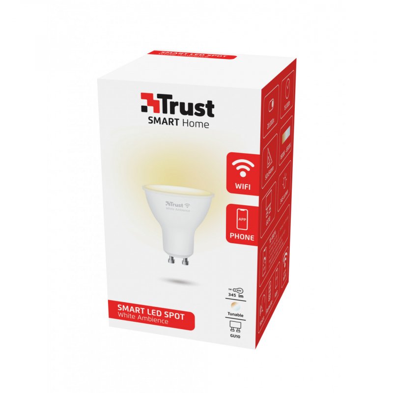 GU10 LED CCT WI-FI Smarter WiFi LED-Strahler, Lichtstimmung weiß, Fassung GU10, von Ihrem Smartphone/Tablet zu steuern