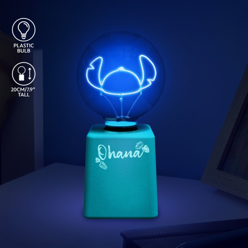 STITCH - Ohana - Lampe LED à Ampoule Néon 20cm