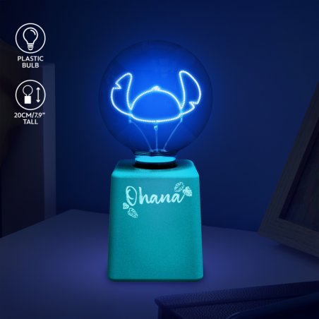 STITCH - Ohana - Lampe LED à Ampoule Néon 20cm