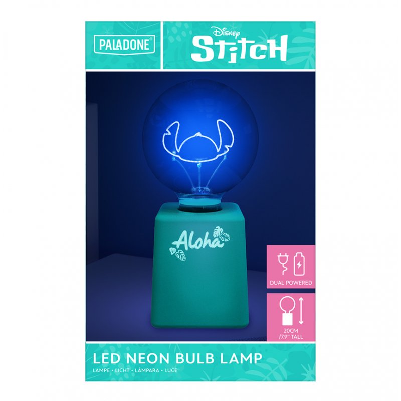 STITCH - Ohana - Lampe LED à Ampoule Néon 20cm