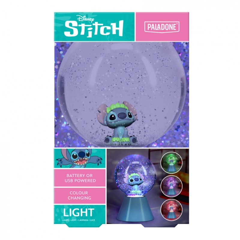 STITCH - Lampe LED Glitter Ball 17cm