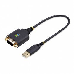 StarTech.com 1ft (30cm) USB to Serial Adapter Cable, COM Retention, Interchangeable Nuts/Screws, USB-A to DB9 RS232,