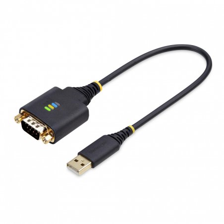 StarTech.com 1ft (30cm) USB to Serial Adapter Cable, COM Retention, Interchangeable Nuts/Screws, USB-A to DB9 RS232,
