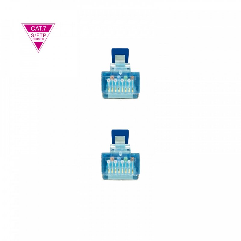 Câble/Cordon réseau RJ45 Nanocable Catégorie 7 S-FTP (S/FTP) Droit 1m (Bleu)