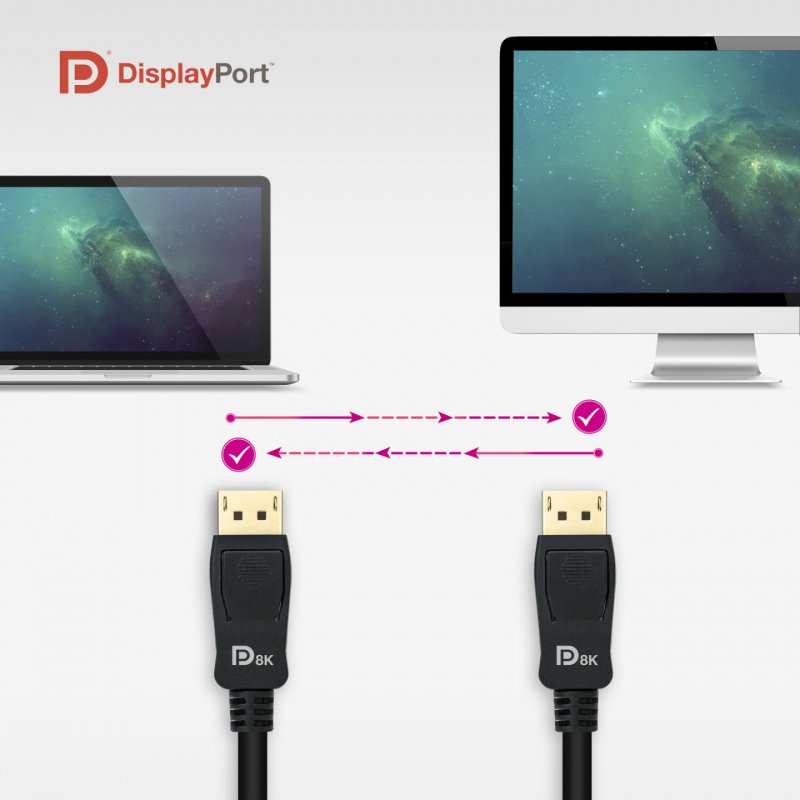 Câble DisplayPort 1.4 Nanocable 1.5m M/M (Noir)
