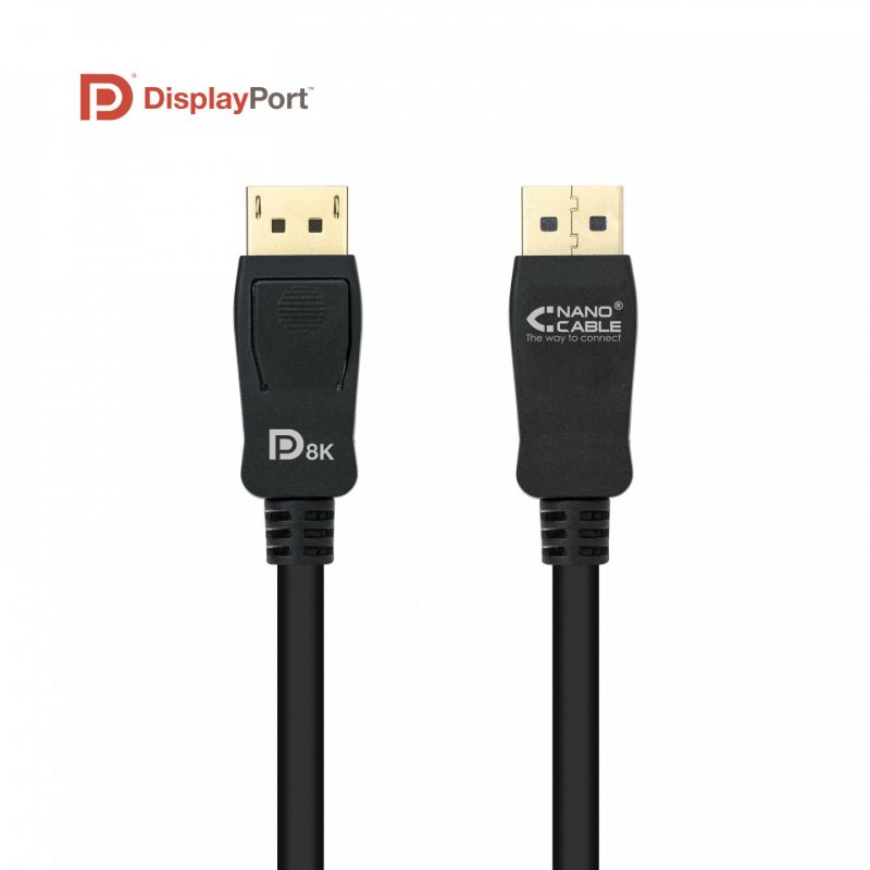 Câble DisplayPort 1.4 Nanocable 2m M/M (Noir)
