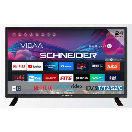 Schneider AG GMSCLED24HV100 TV 61 cm (24") HD Smart TV Wi-Fi Black