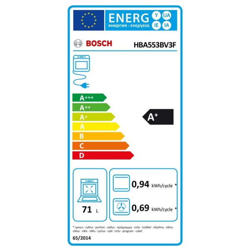 Bosch Serie 4 HBA553BV3F four 71 L 3400 W A Blanc