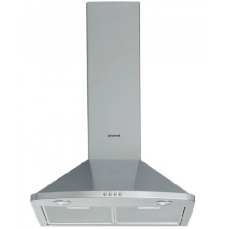 Brandt AD1046X cooker hood Wall-mounted Silver 600 m³/h
