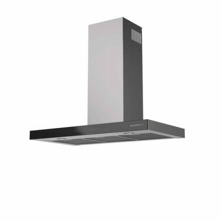 Glem Gas GHBS97IX cooker hood Wall-mounted Black, Stainless steel 679 m³/h A