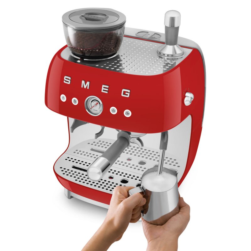 Smeg 50's Style Espresso Coffee Machine EGF03RDEU Red