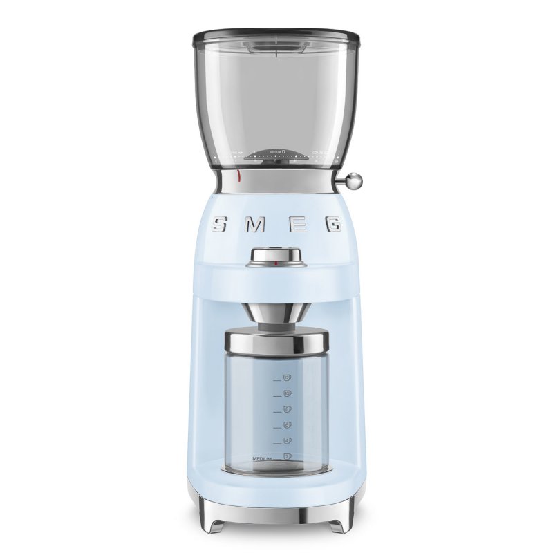 Smeg CGF11PBEU coffee grinder 150 W Blue, Transparent