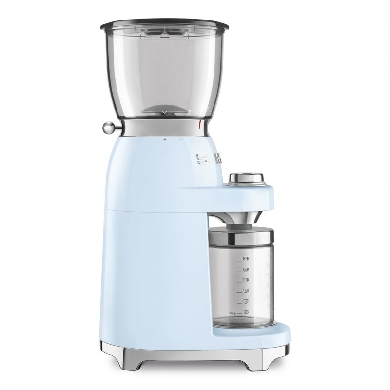 Smeg CGF11PBEU appareil à moudre le café 150 W Bleu, Transparent