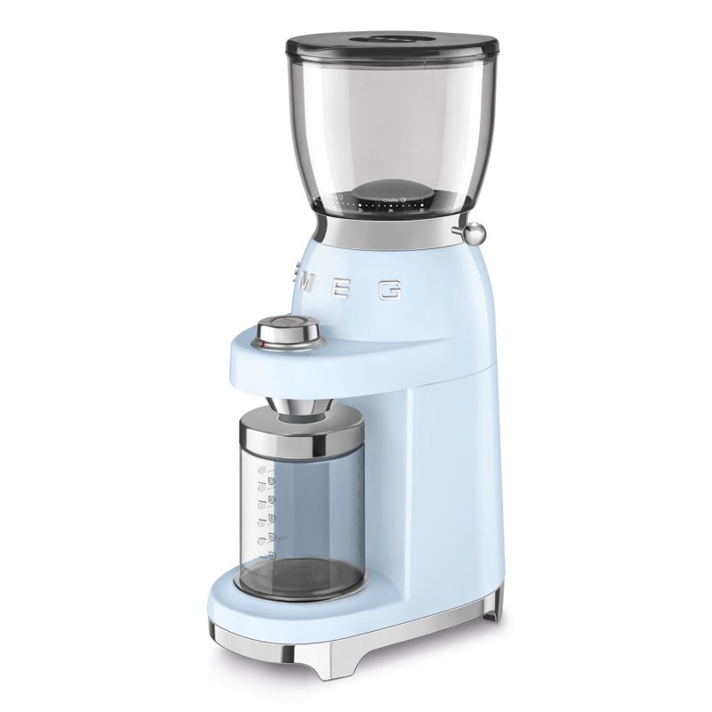 Smeg CGF11PBEU appareil à moudre le café 150 W Bleu, Transparent