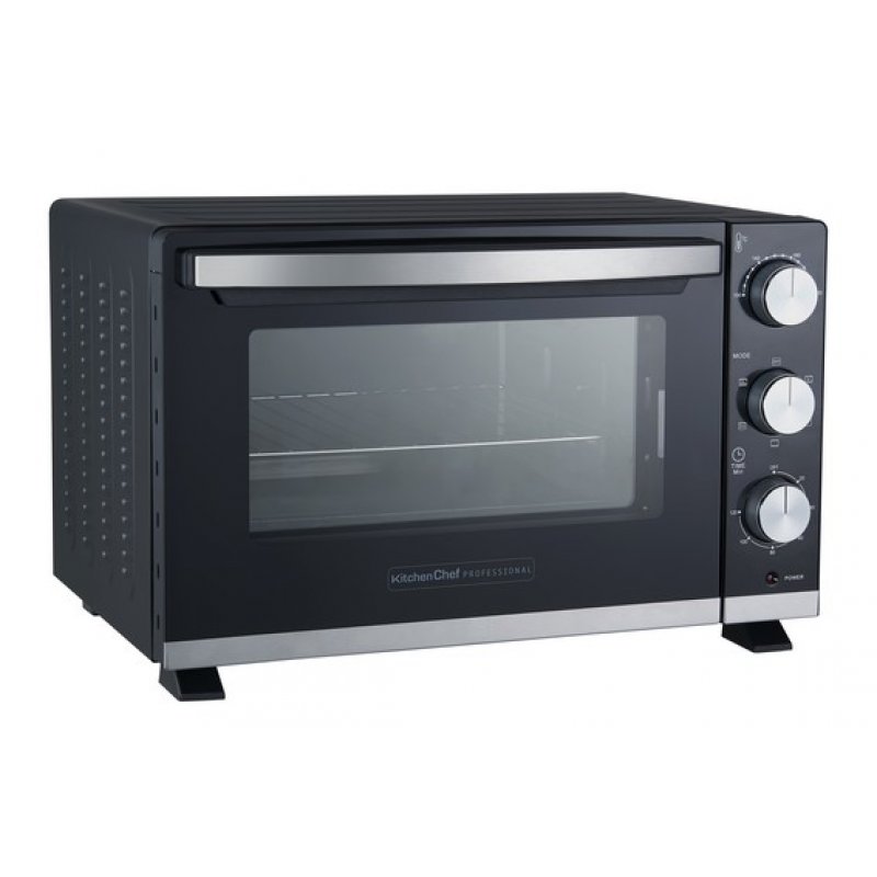 KitchenChef KC-FOUR30 toaster oven 30 L 1500 W Black, Stainless steel Grill