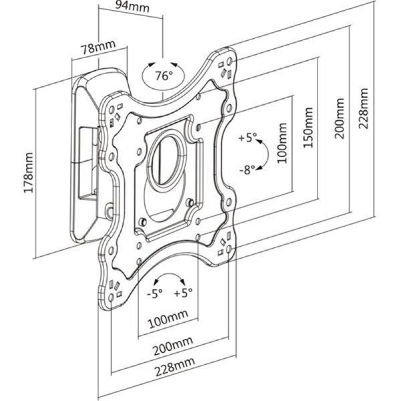 Support mural orientable H2342/1A