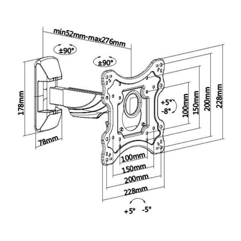 Support mural orientable H2342/2A