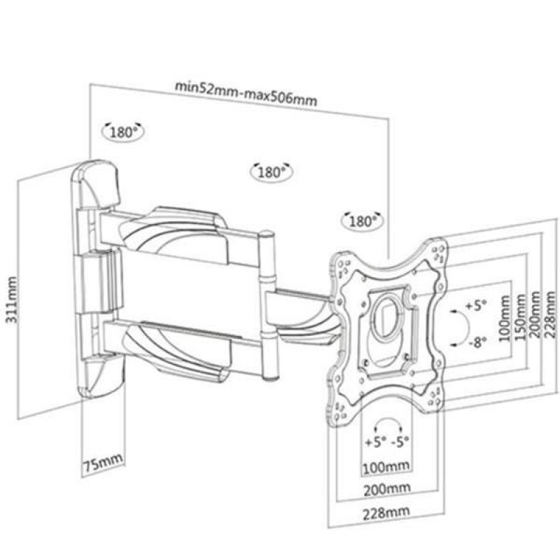 Support mural orientable H2342/3A