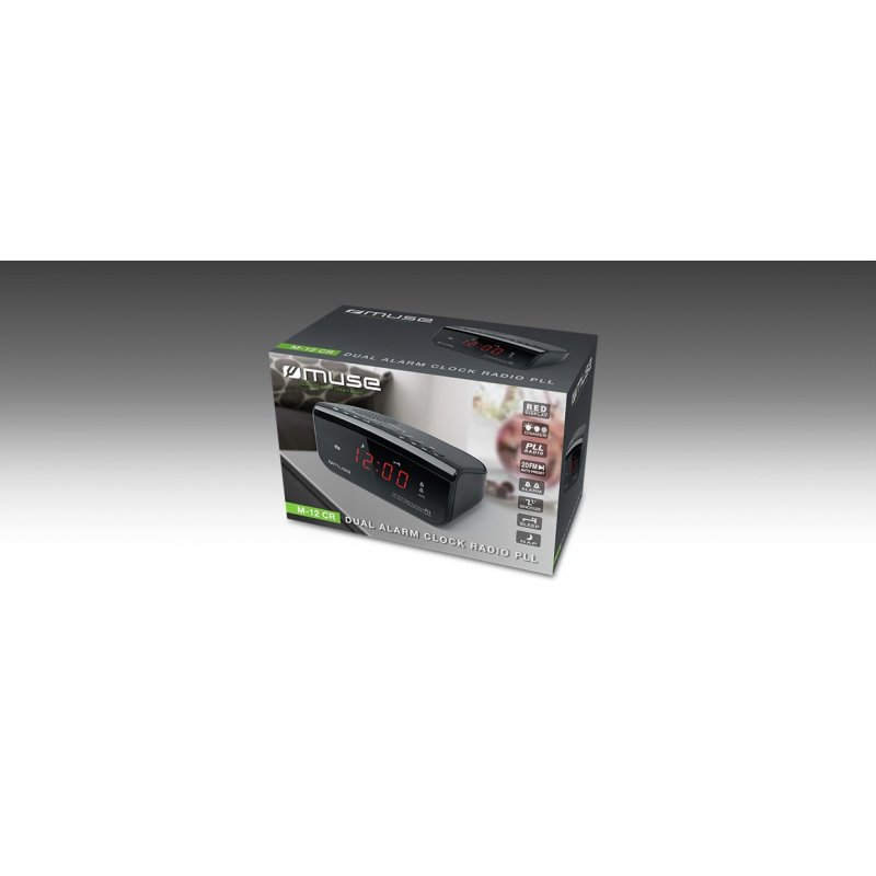 Muse M-12CR radio Clock Digital Black