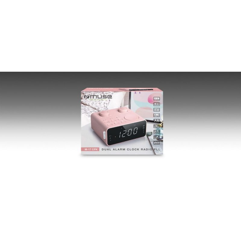 Muse M-17CPK radio Clock Analog & digital Pink