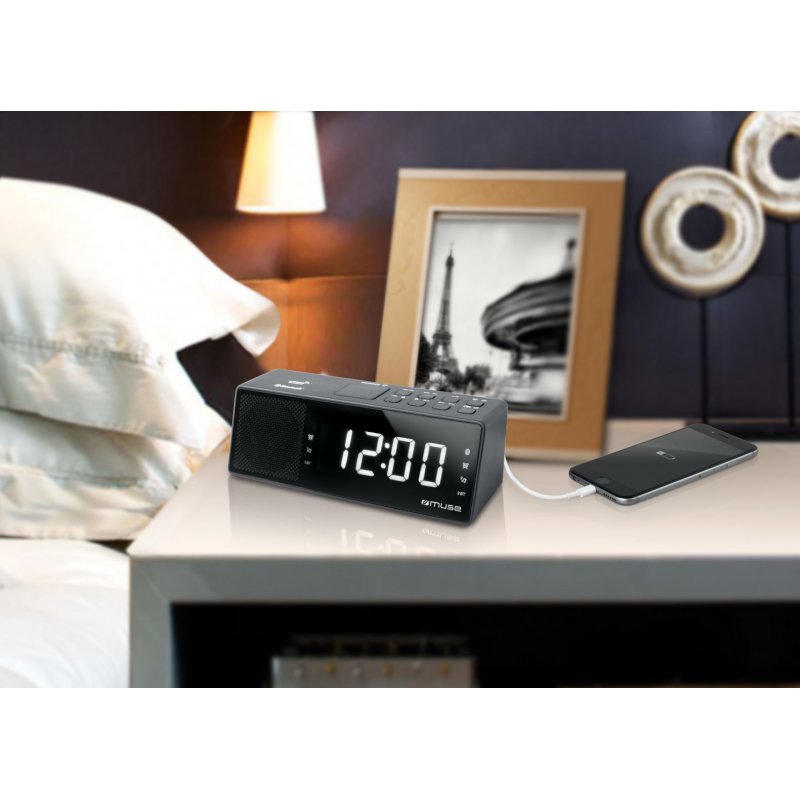 Muse M-172 BT Horloge Numérique Noir