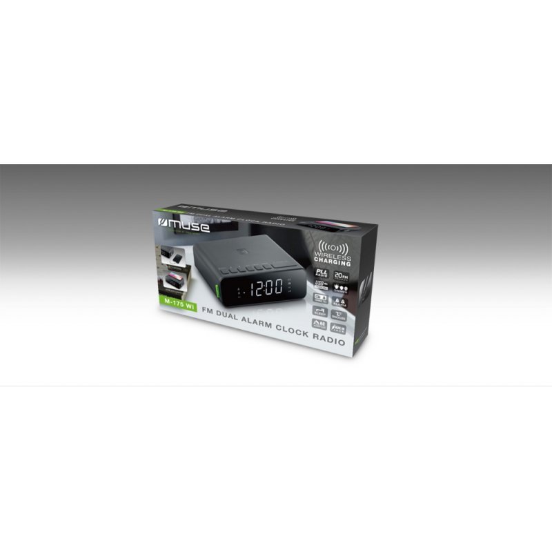 Muse M-175 WI Radio portable Horloge Noir