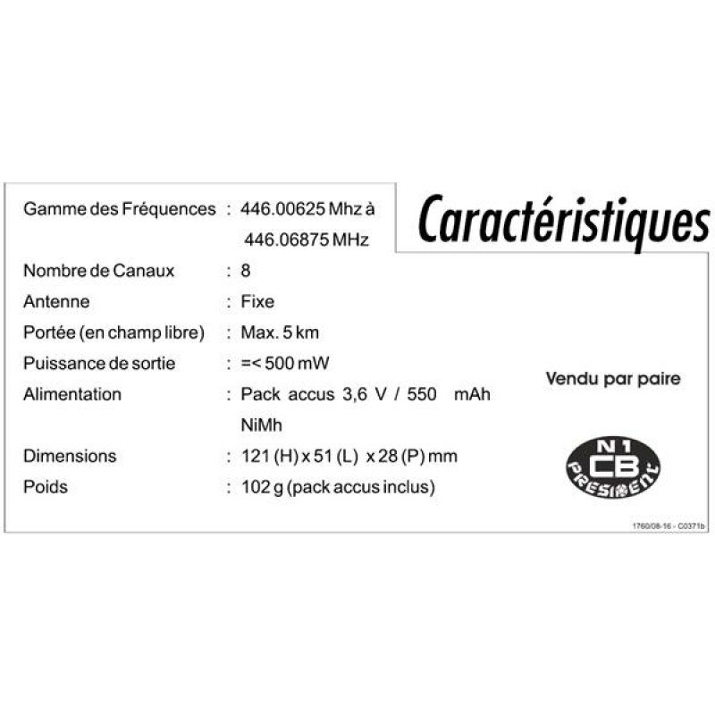 Talkie-Walkie - TXMS220