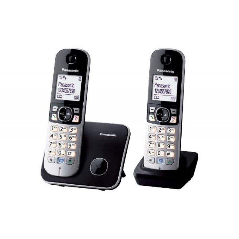 Panasonic KX-TG6812FRB téléphone Téléphone DECT Identification de l'appelant Noir, Argent